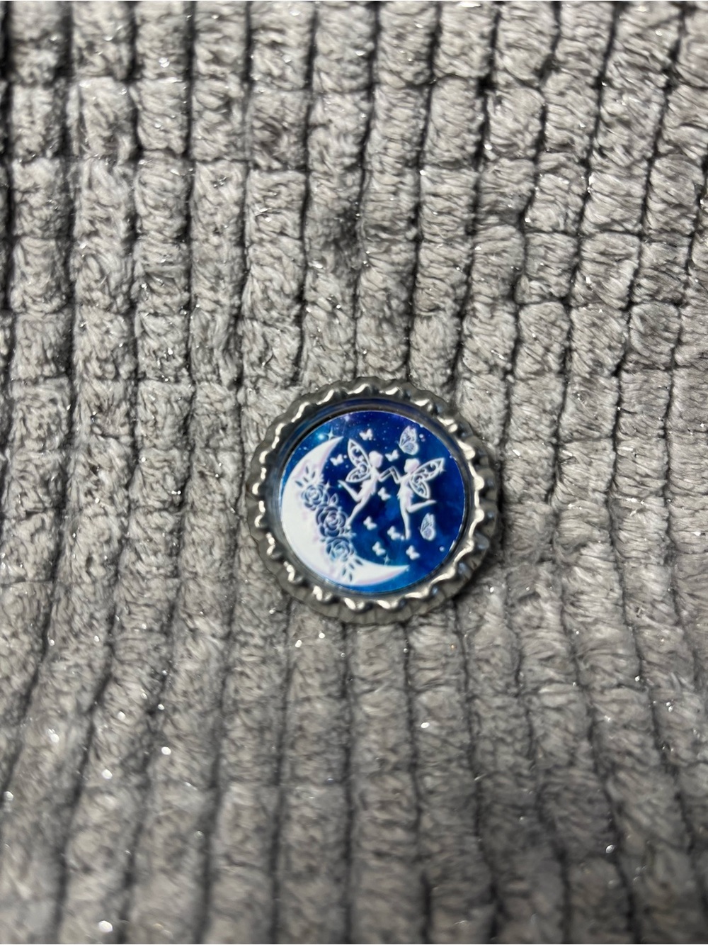 Blue Moon & Butterflies Bottle Cap Charm magnet